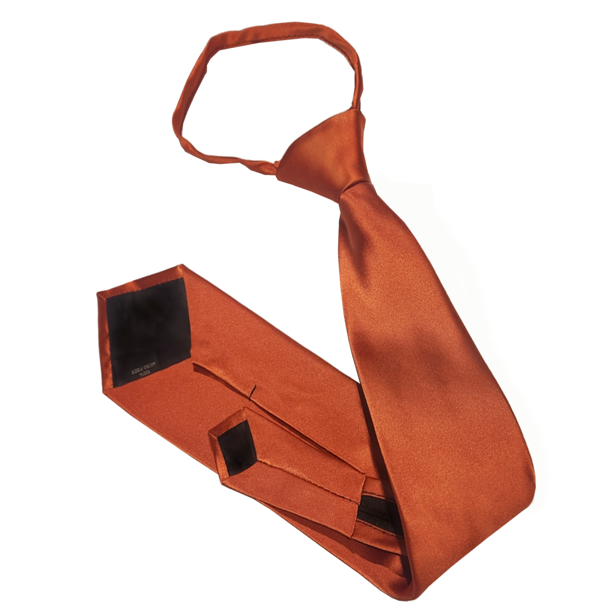 Mens Burnt Orange Zipper Tie