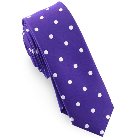 Cadbury Amethyst Polka Dot Mens Skinny Tie