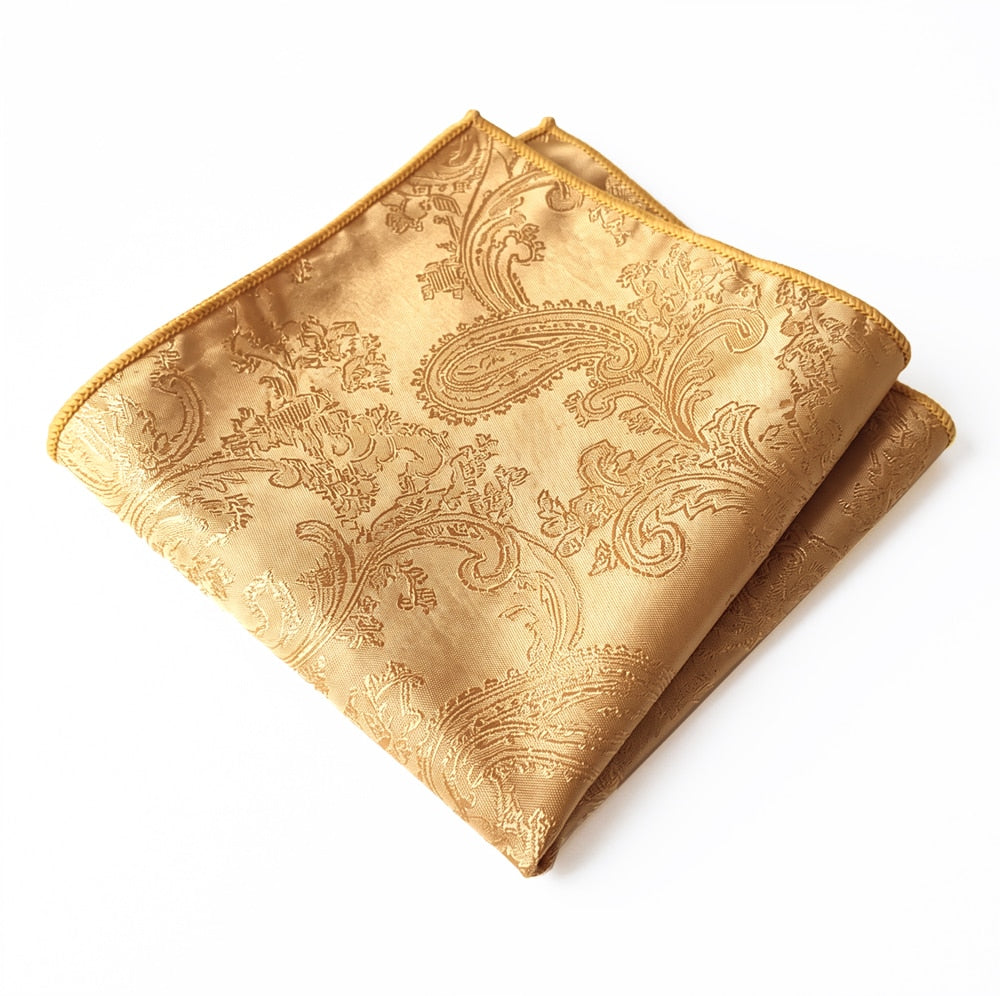 Classic Gold Paisley Pocket Square