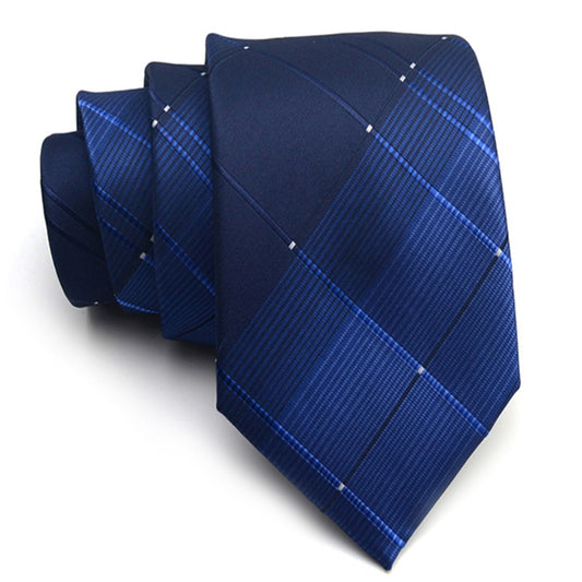 Dark Blue with Blue Crosshatch Diamonds Mens Tie