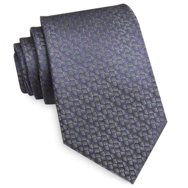 Dark Silver Reptile Skin with Purple Highlights Mens Tie