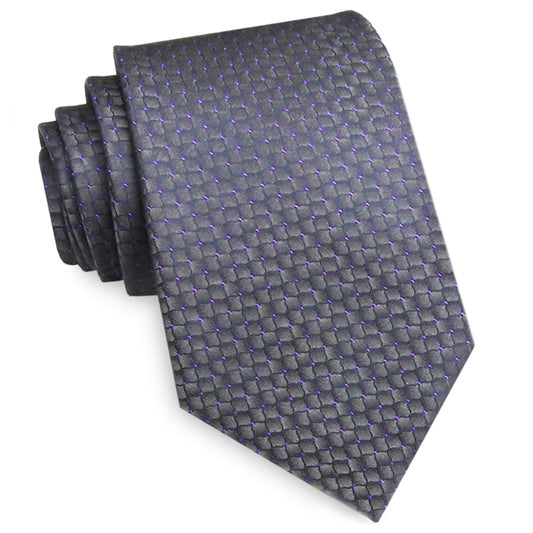 Dark Silver Reptile Skin with Purple Highlights Mens Tie
