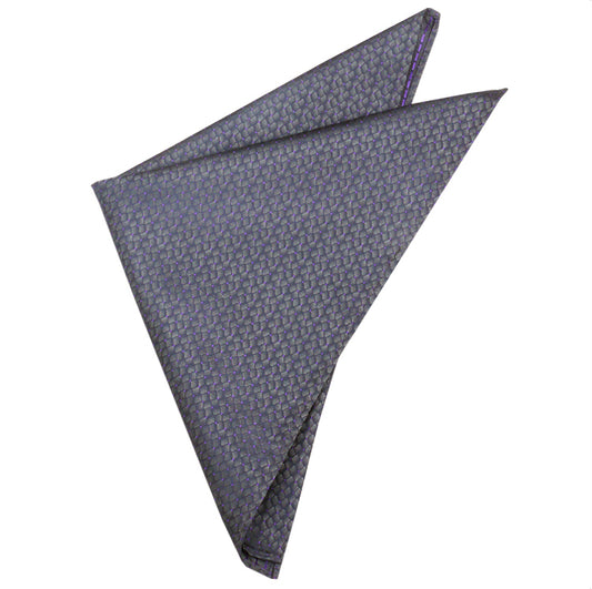 Dark Silver Reptile Skin with Purple Highlights Pocket Square