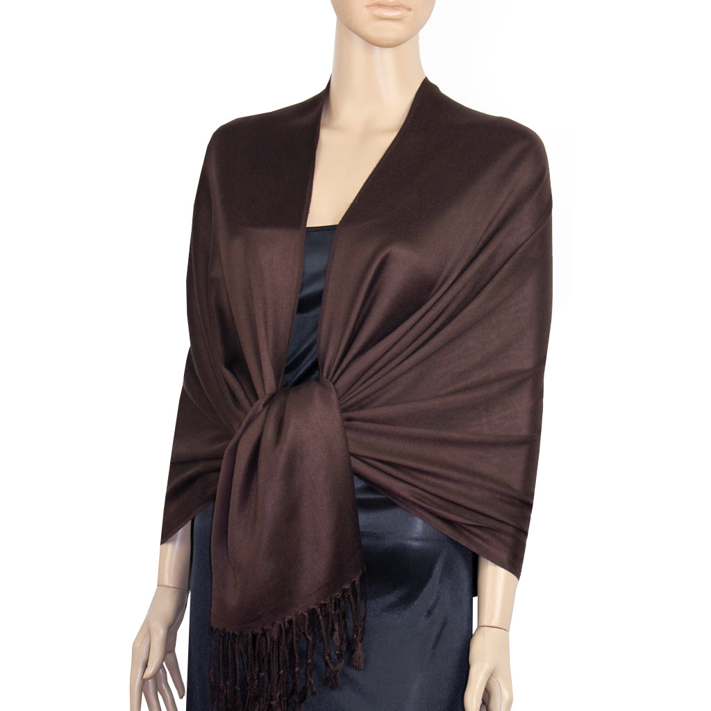 Dark Brown Ladies High Quality Pashmina Scarf