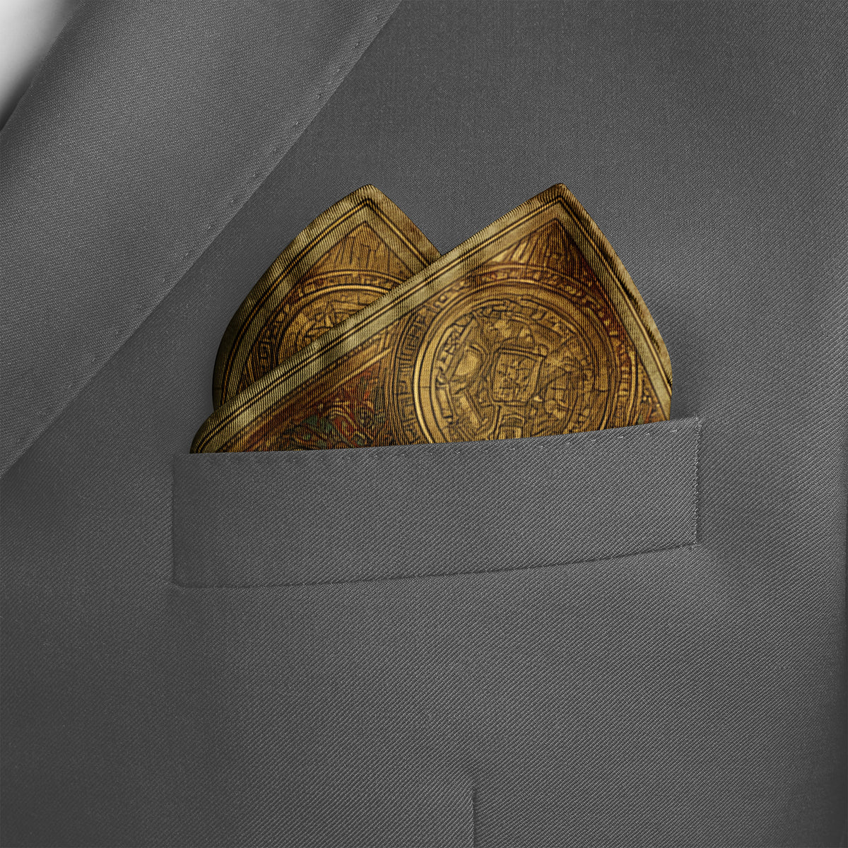 Genuine Silk Celestial Phoenix Yin Yang Pocket Square