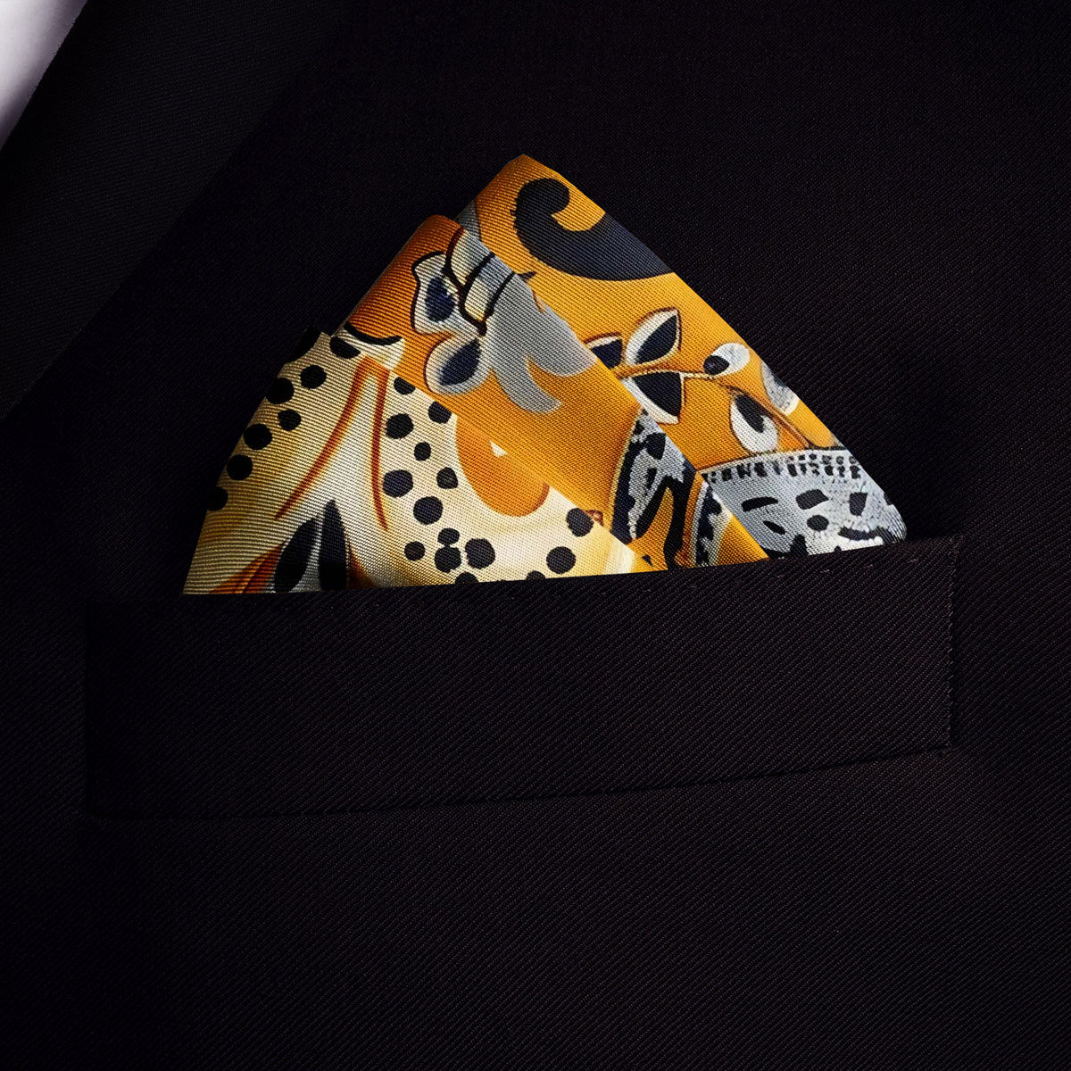 Genuine Silk Golden Paisley Reverie Pocket Square