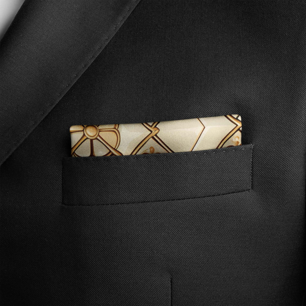 Genuine Silk Imperial Crown Jewel Mosaic Pocket Square