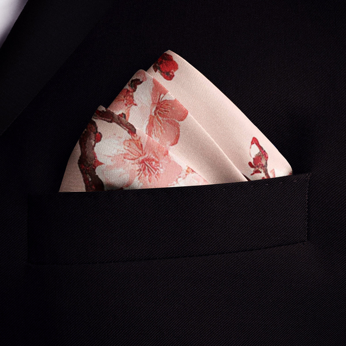Genuine Silk Pink Cherry Blossom Pocket Square