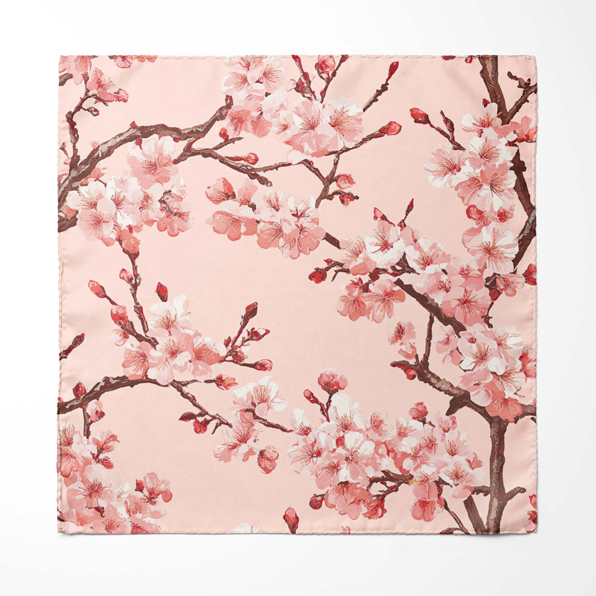Genuine Silk Pink Cherry Blossom Pocket Square