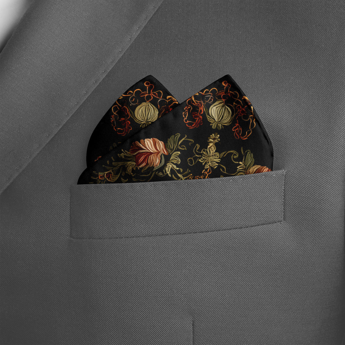 Genuine Silk Regal Crimson Rose Pocket Square
