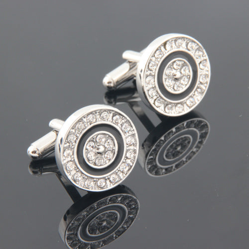 Mens Circular Diamante Cufflinks