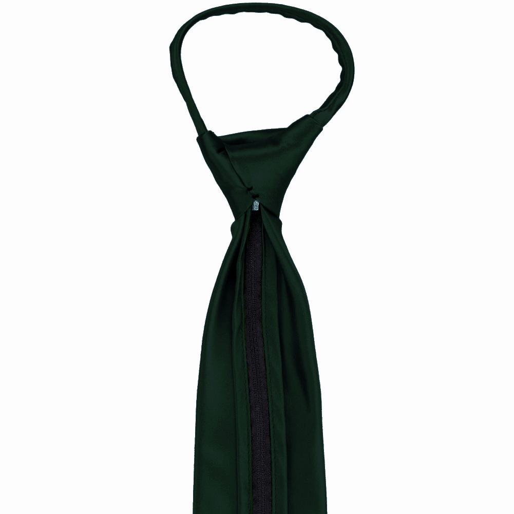 Mens Forest Green Zipper Tie