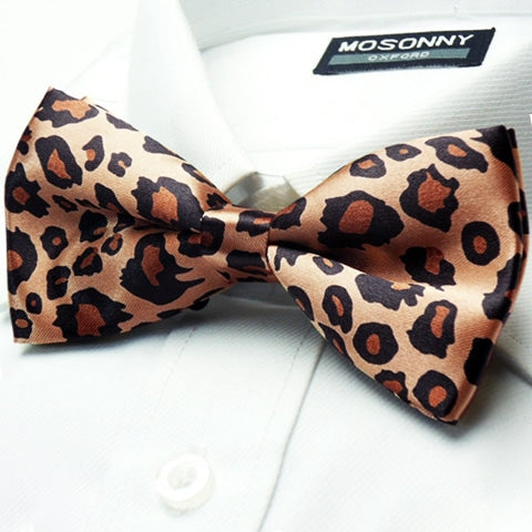 Mens Leopard Print Bow Tie