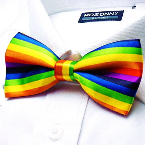 Mens Rainbow Multi-Coloured Bow Tie