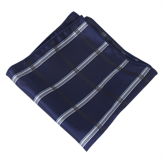 Midnight Blue Plaid Pocket Square