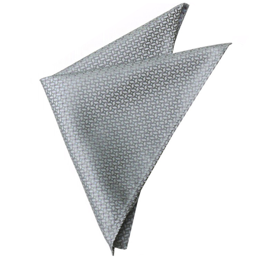 Silver with Pinwheel Texture Pocket Square