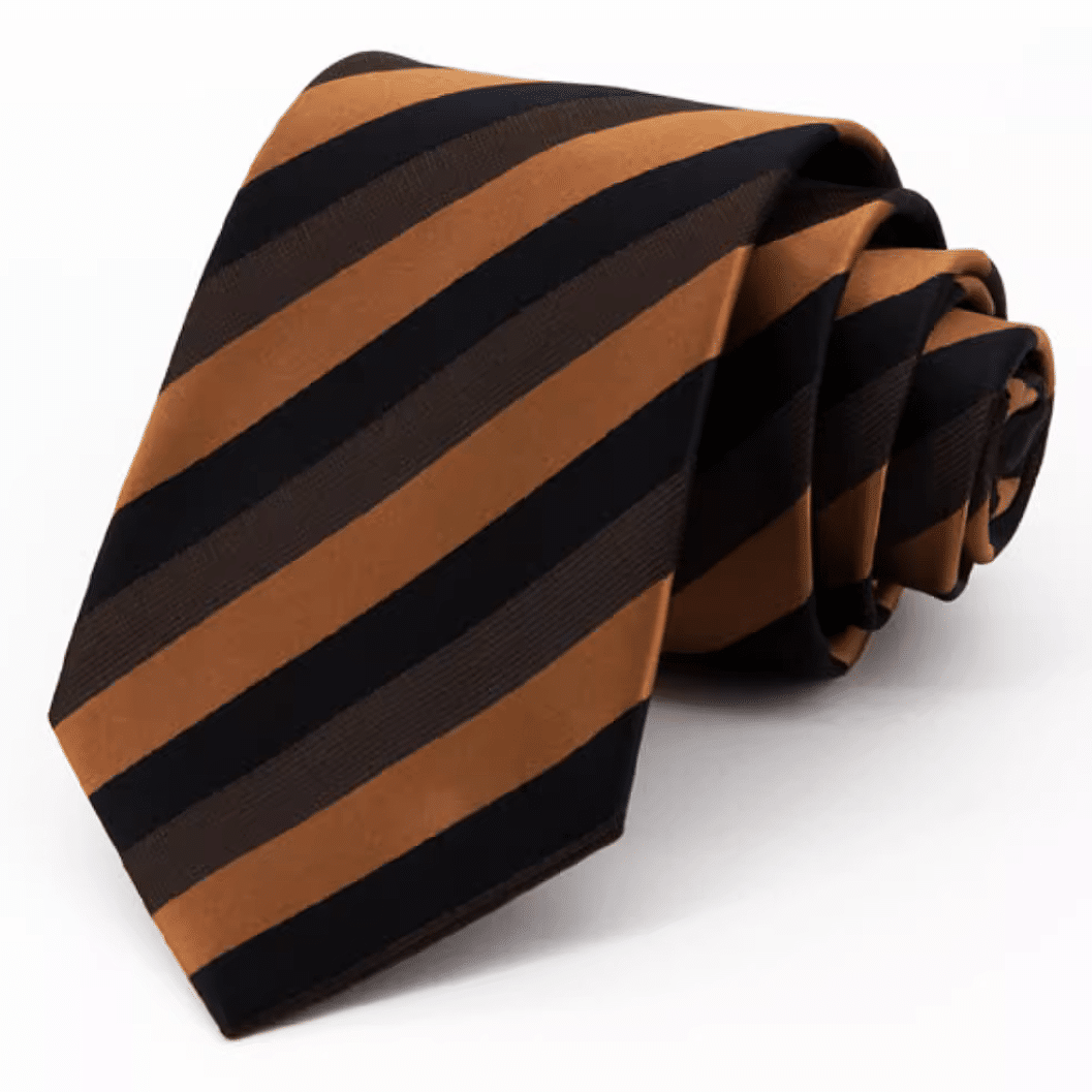 Black Brown & Copper Stripes Tie