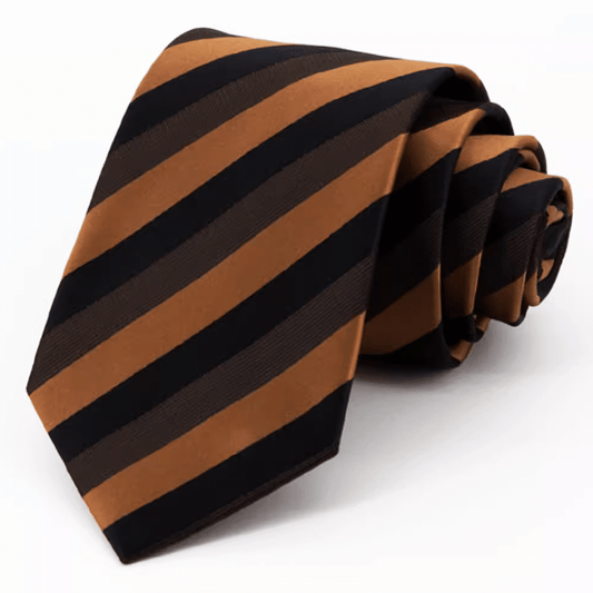 Black Brown & Copper Stripes Tie
