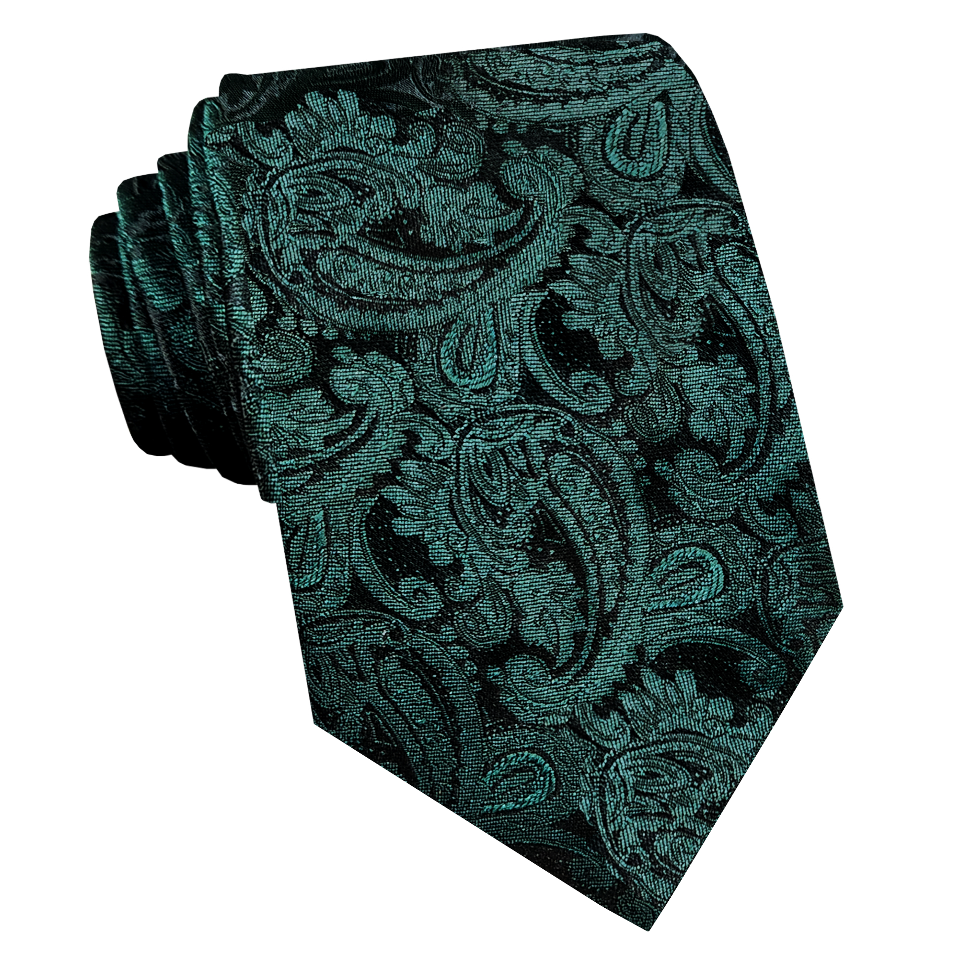 Black with Green Paisley Tie