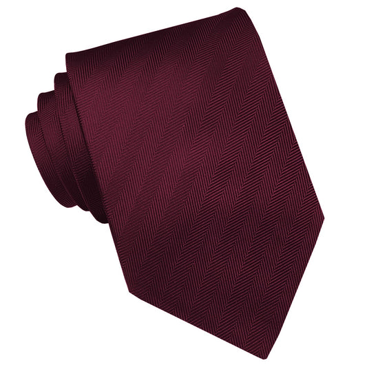 Burgundy Herringbone Mens Tie