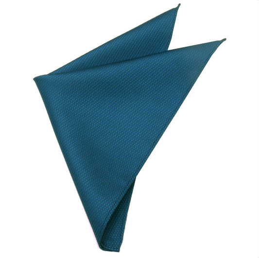 Peacock Blue Woven Texture Pocket Square