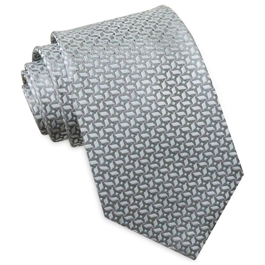 Silver with Pinwheel Texture Mens Tie