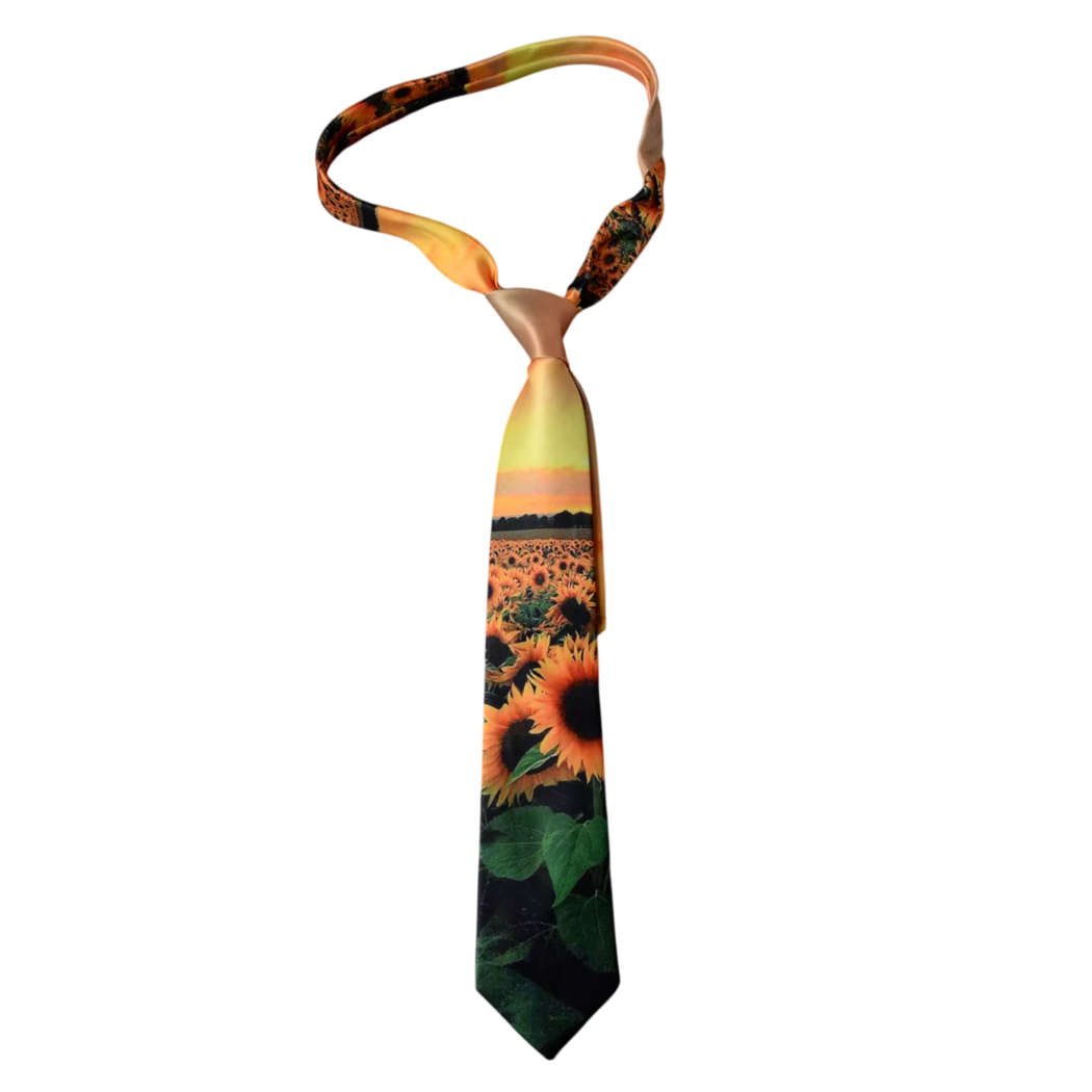 Yellow & Green Sunflower Field Tie