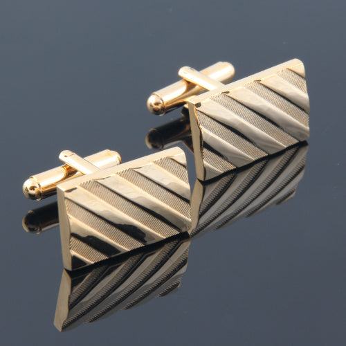 Mens Classic Gold Diagonal Cufflinks