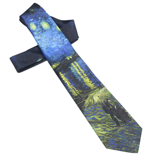 Van Gogh Starry Night Over the Rhone Slim Tie