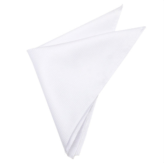 White Woven Texture Pocket Square