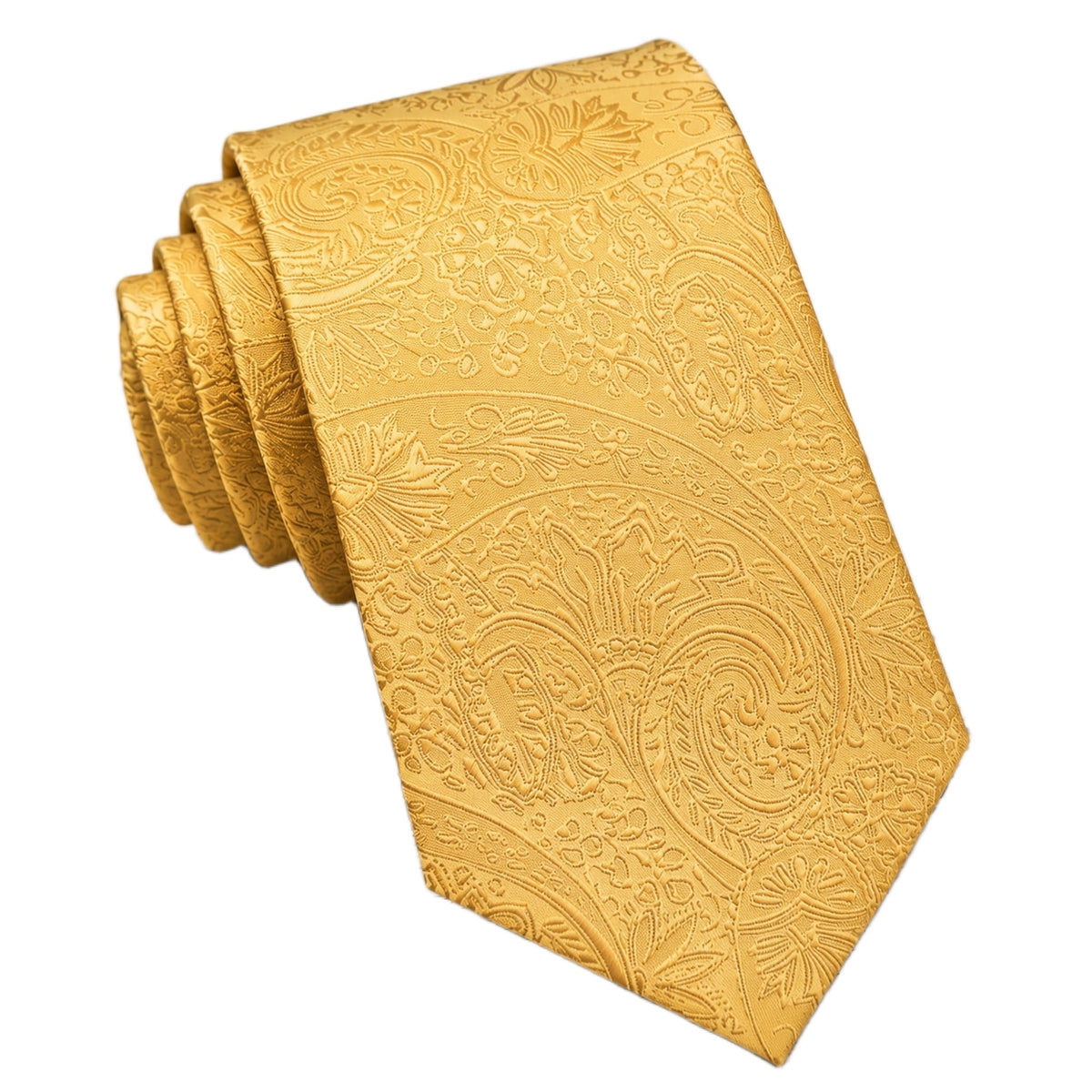 Yellow Gold Paisley Slim Tie