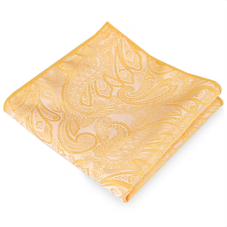Yellow Paisley Pocket Square