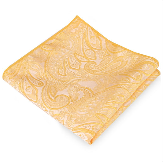 Yellow Paisley Pocket Square