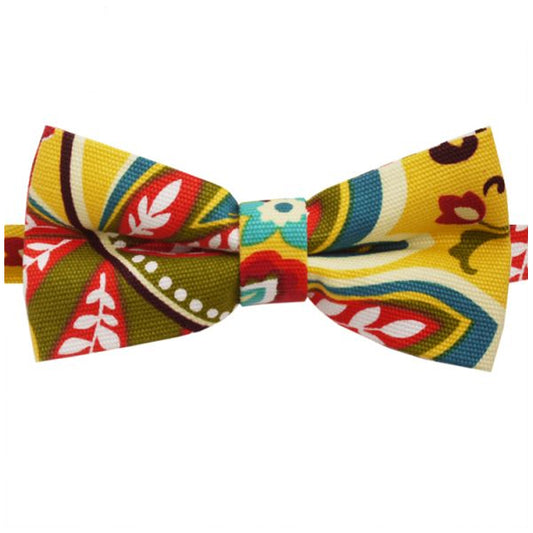 Yellow, Red, Green & Blue Floral Bow Tie