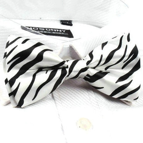 Zebra Print Black & White Bow Tie