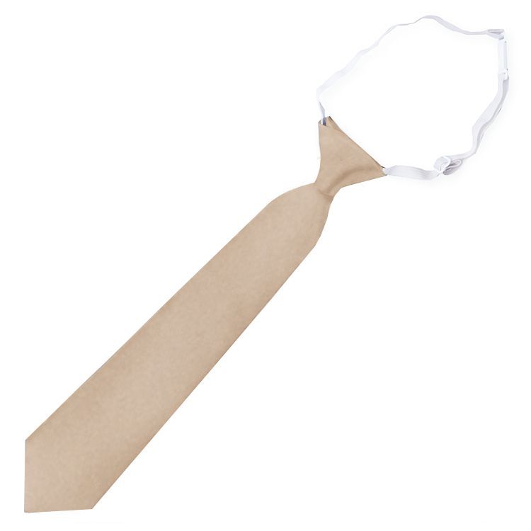 Beige Tan Junior Boys Elasticated Tie