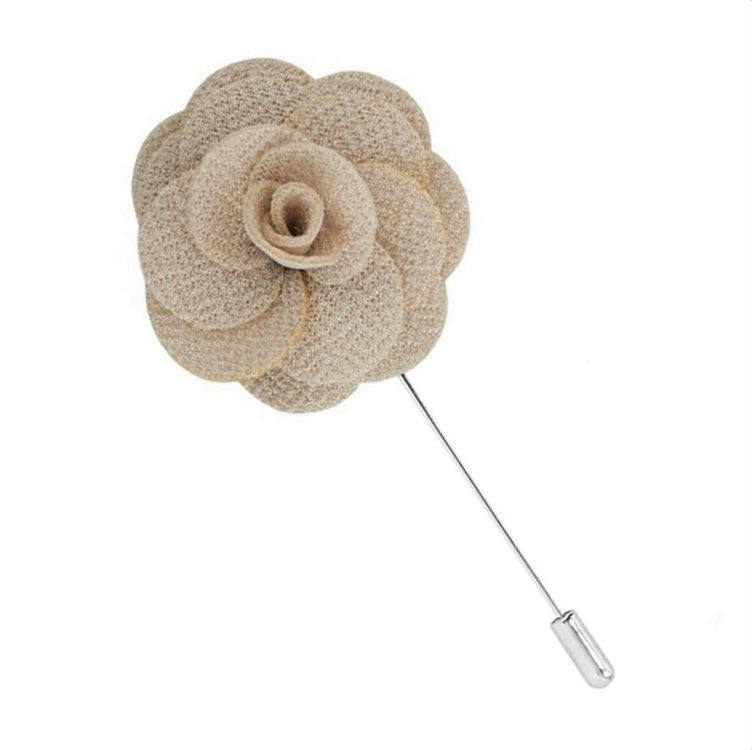 Beige Floral Lapel Pin