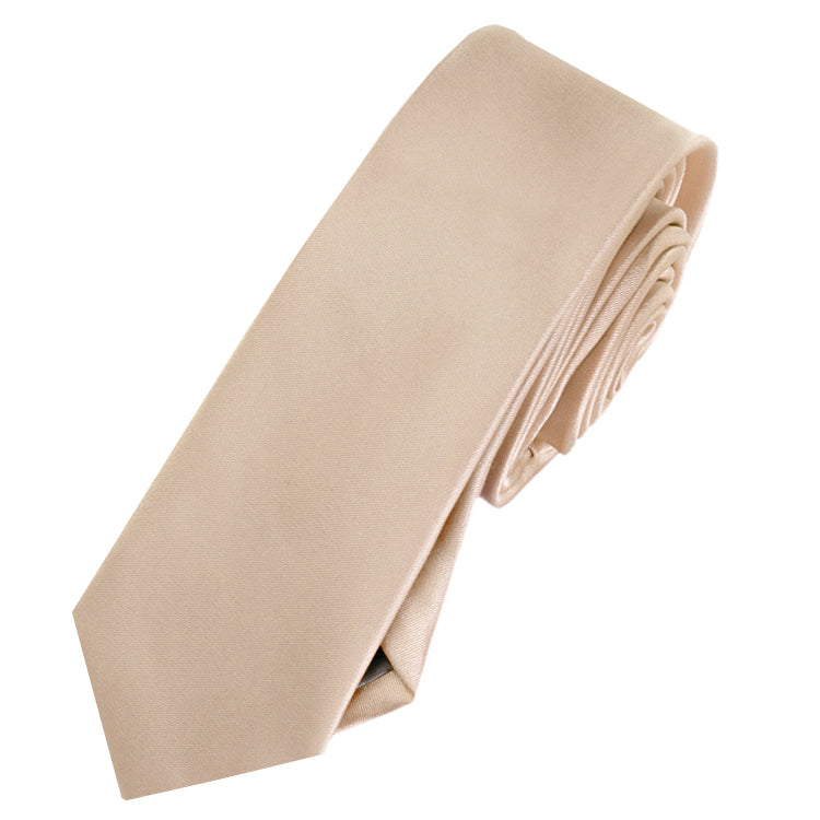 Mens Beige Tan Mocha Skinny Tie