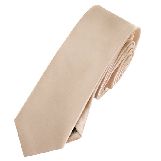 Mens Beige Tan Mocha Skinny Tie