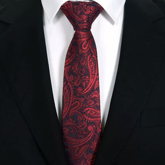 Dark Blue & Red Paisley Mens Tie