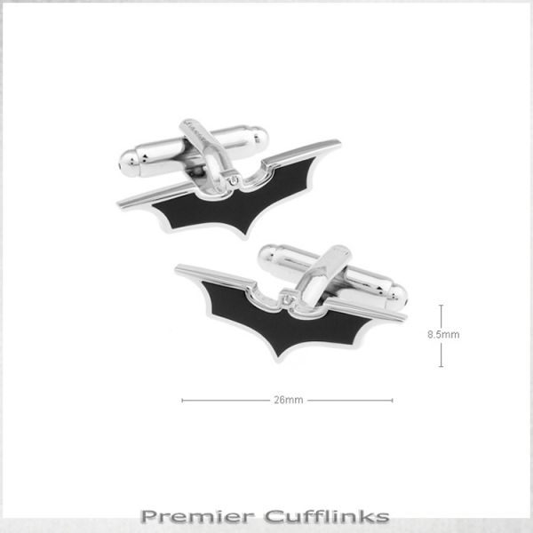BLACK & SILVER BATMAN CUFFLINKS