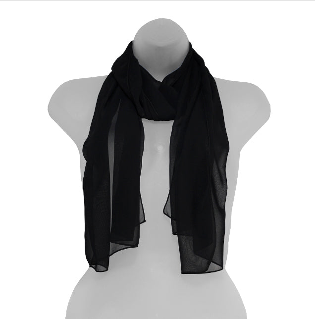 Black Chiffon Scarf