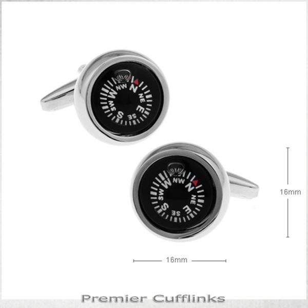 BLACK COMPASS CUFFLINKS
