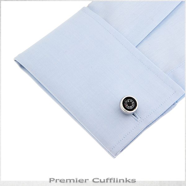 BLACK COMPASS CUFFLINKS