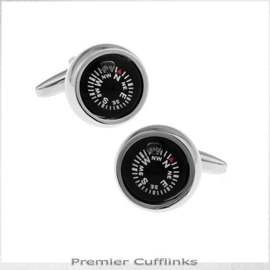 BLACK COMPASS CUFFLINKS