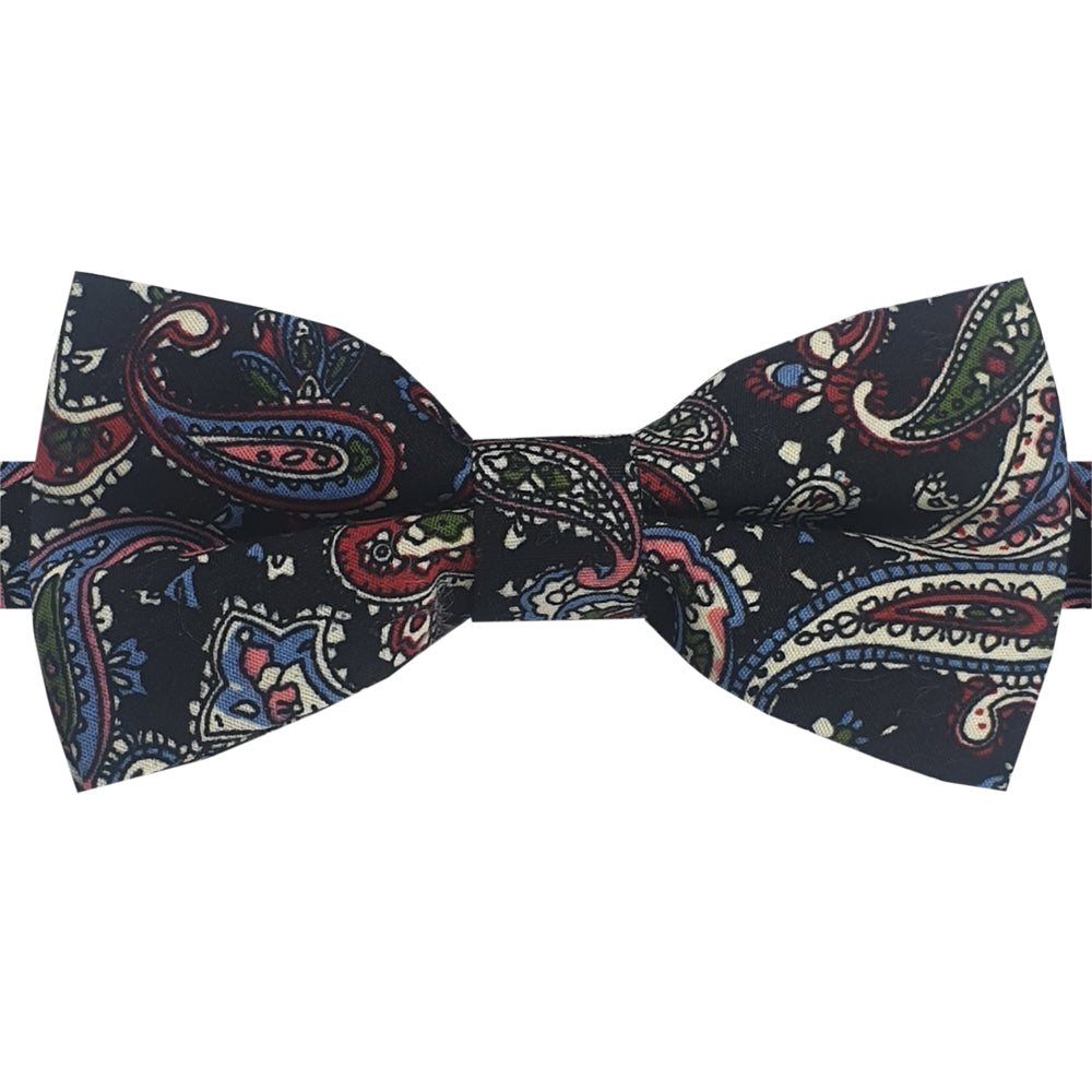Black Paisley Bow Tie