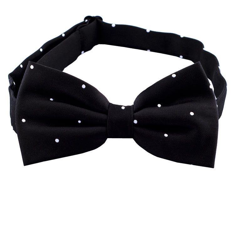 Black Pin Dot Mens Bow Tie