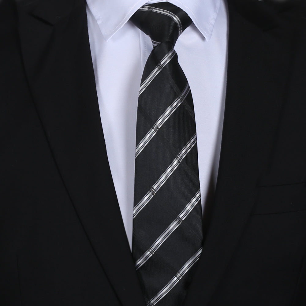 Black Plaid Mens Tie