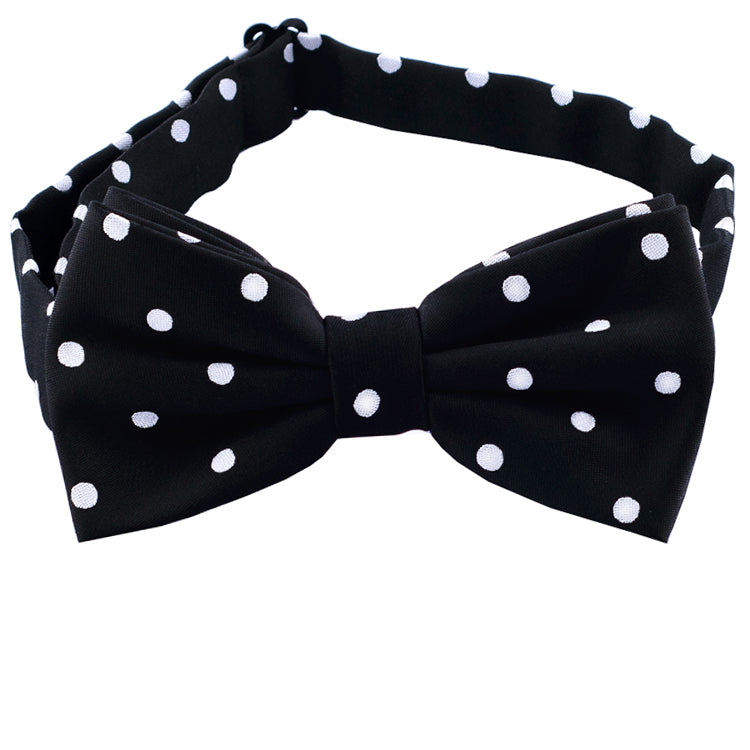 Black Polka Dot Mens Bow Tie
