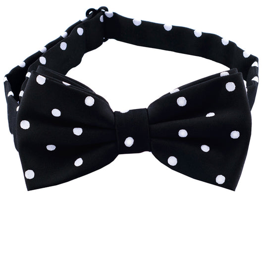 Black Polka Dot Mens Bow Tie